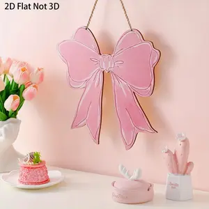 Cute Bow Wooden Wall Hanging, College Style Decor, Suitable for Girls' Room, Dormitory, Indoor/outdoor Porch Decoration, Wall Hanging Ornament