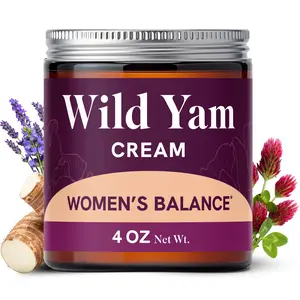 SM Nutrition Wild Yam Cream for Women's Balance 3450mg Herbal Menopause & PMS Support Estrogen & Progesterone Free 4 Oz Gentle Moisturizer with Lavender Scent