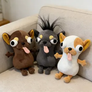 3 Realistic Evil Chihuahua Plush Stuffed Toys - Cuddly Stuffed Animal, Soft Tear-Resistant Filling, Fierce Design, Weighted Rare Item, Stress-Relief Gift for Chihuahua Lovers, Funny Decorative Piece
