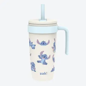 Zak Designs Fairway Kids Insulated Stainless Steel Tumbler with Silicone Spout and Splash-Proof Lid