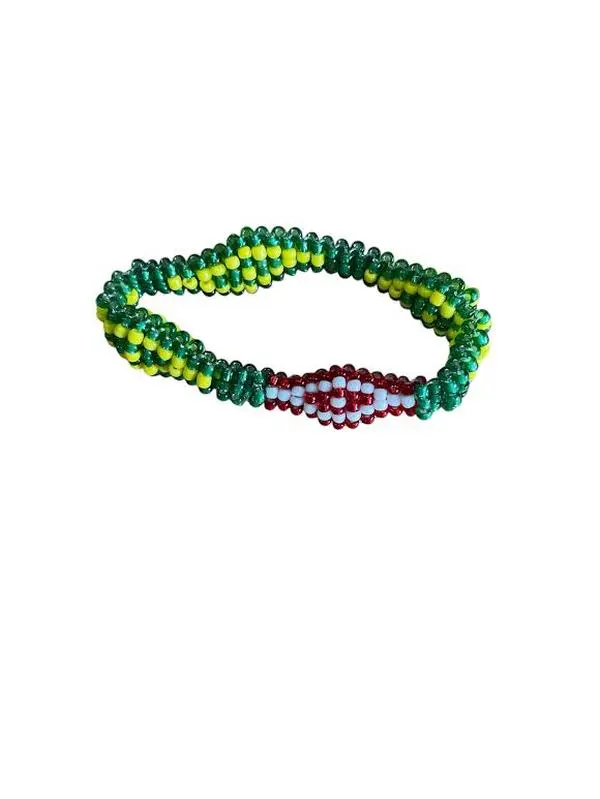 Ide de Orula Ifa Shango Chango Santeria Osha Orumila Religious Decor Stretchy Rosary Bracelet Stretch Multilayered Bangles