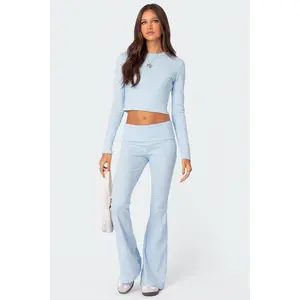 Coffee Break Ribbed Flare Leggings