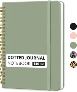 Dotted Spiral Journal Notebook for Women & Men - 140 Pages, Bullet Dotted Notebook for Journaling & Note Taking, A5(6"x8") - Green