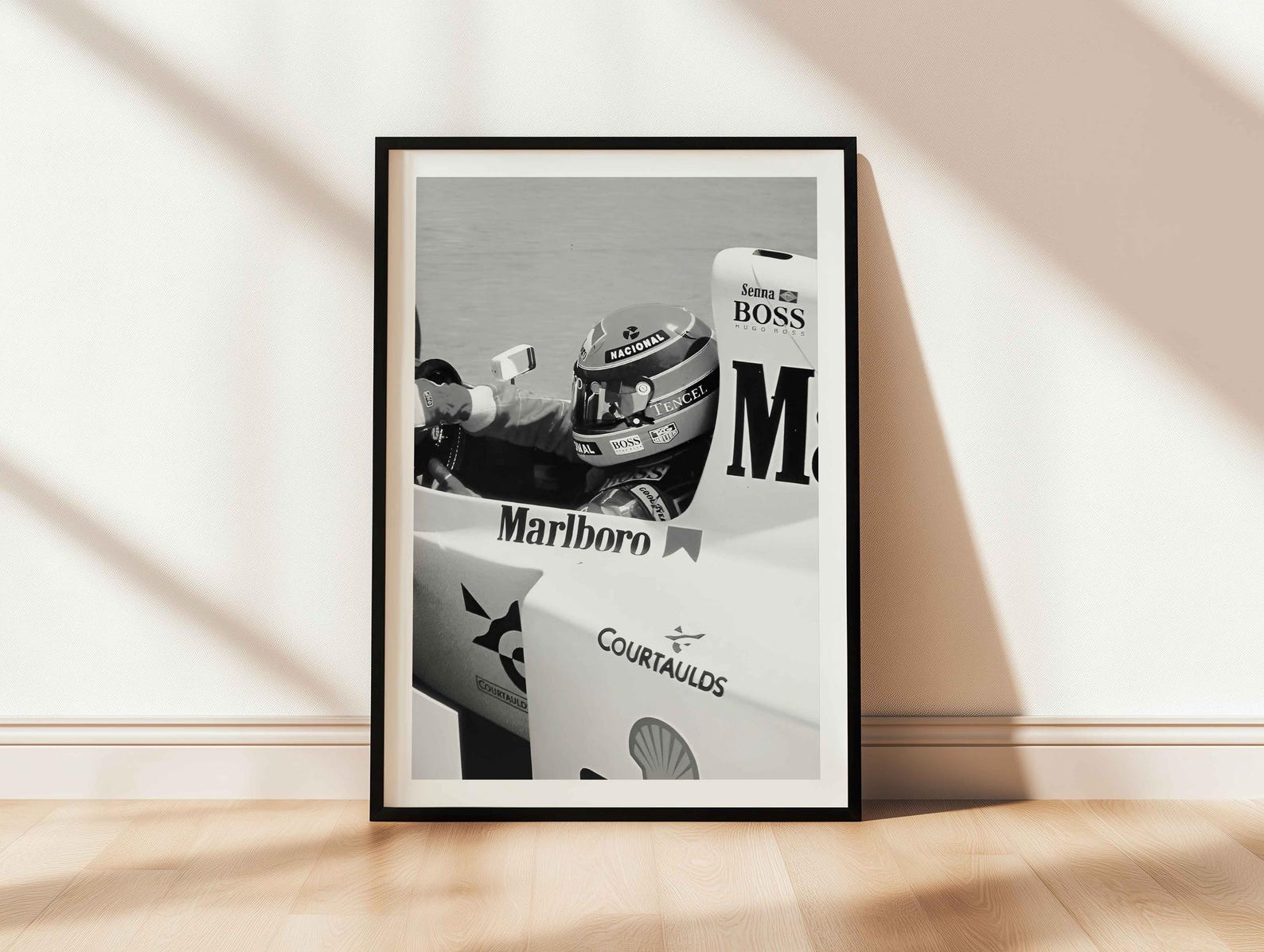 Marlboro - Ayrton Senna Poster,black And White F1 Poster - Image 12