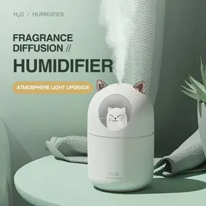 Cute cat shaped aromatherapy machine in the bedroom, car mounted aromatherapy machine, multifunctional anti dry burning with night light ambient light, gifts for girlfriends and mothers