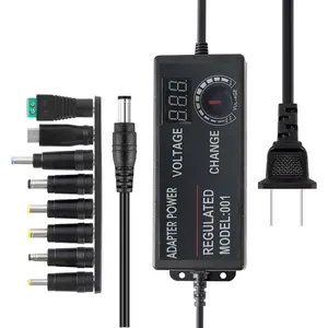 3V-24V 3A 72W Power Supply Adjustable DC from 3V to 24V Variable Universal Continuous AC/DC Adapter 100V-240V AC to DC Converter with 8 Tips.