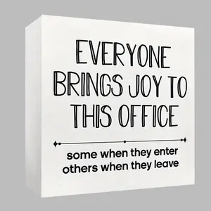 Everyone Brings Joy To This Office Letter Pattern Desktop Ornament, Office Humor Foam Pvc Desktop Ornament, Home Decor, Decorations Supplies, Desk Signs Ornament, Desk Signage Decoration, Party Decor Supplies Signage