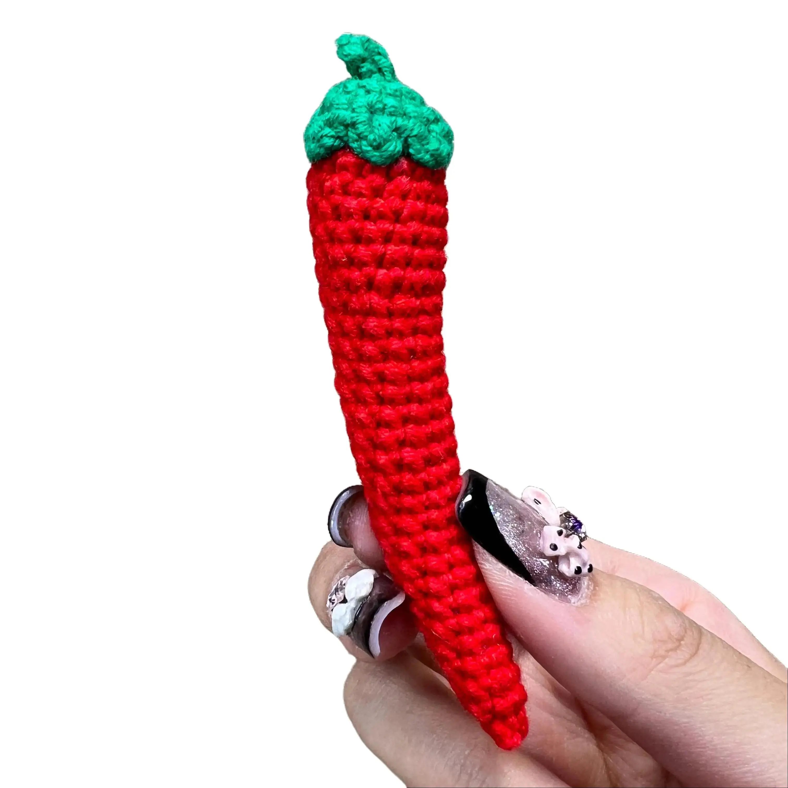 Handmade Amigurumi Crochet Red Chili Plushie