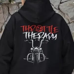 Throttle Therapy Cruise Hoodie|   Motorcycle Rider's Riding Gift|   Harley Cruise Pattern Hoodie|   Glizzy Graphics Streetwear