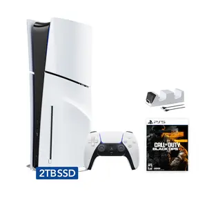 2025 New PlayStation 5 Slim Upgraded 2TB Disc Edition Call of Duty: Black Ops 6 Bundle and Mytrix Controller Charger - White, Slim PS5 2TB PCIe SSD Gaming Console