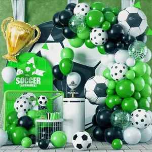 121pcs World Cup Soccer-Themed Decorative Balloon Set, Latex Atmosphere Balloons, Birthday Wedding Party Holiday Decorations