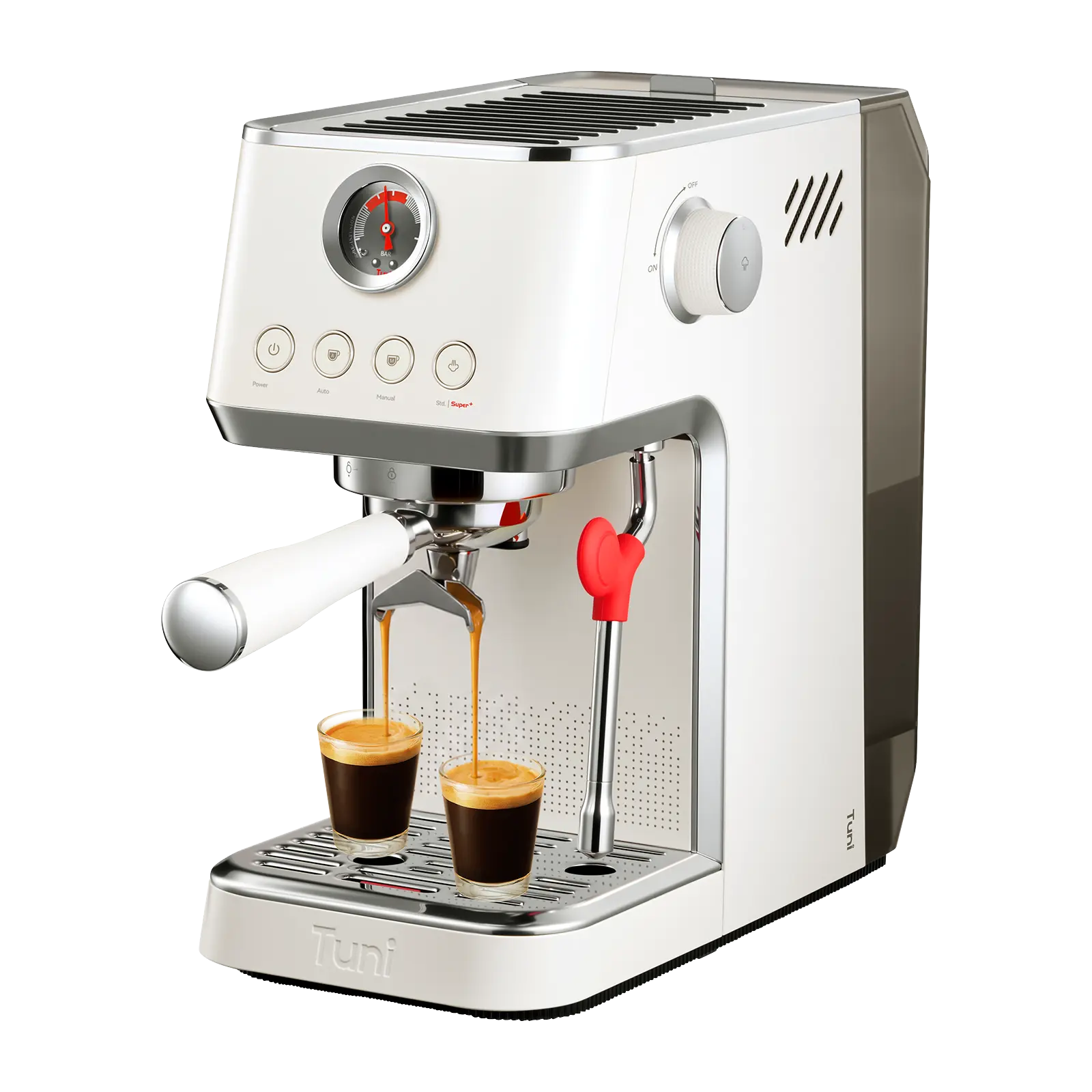 Tuni E2 Gen3 Espresso Machine with Super Steam Power, PID NTC Temp Control, Dual Boiler 20 Bar Espresso Coffee Machine for Cold Brew,Espresso,Cappuccino,Latte | 58mm Brew System |Ivory