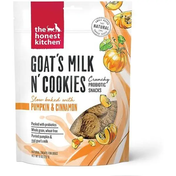 Honest Kitchen Dog Treat Goat's Milk Cookies Pumpkin 8 oz