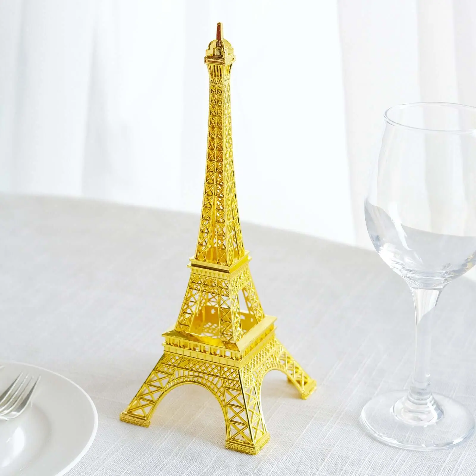 Metal Eiffel Tower 10" Table Centerpiece Gold - Decorative Cake Topper for Weddings & Events, Cake Decorating, Birthday Cake Decorations