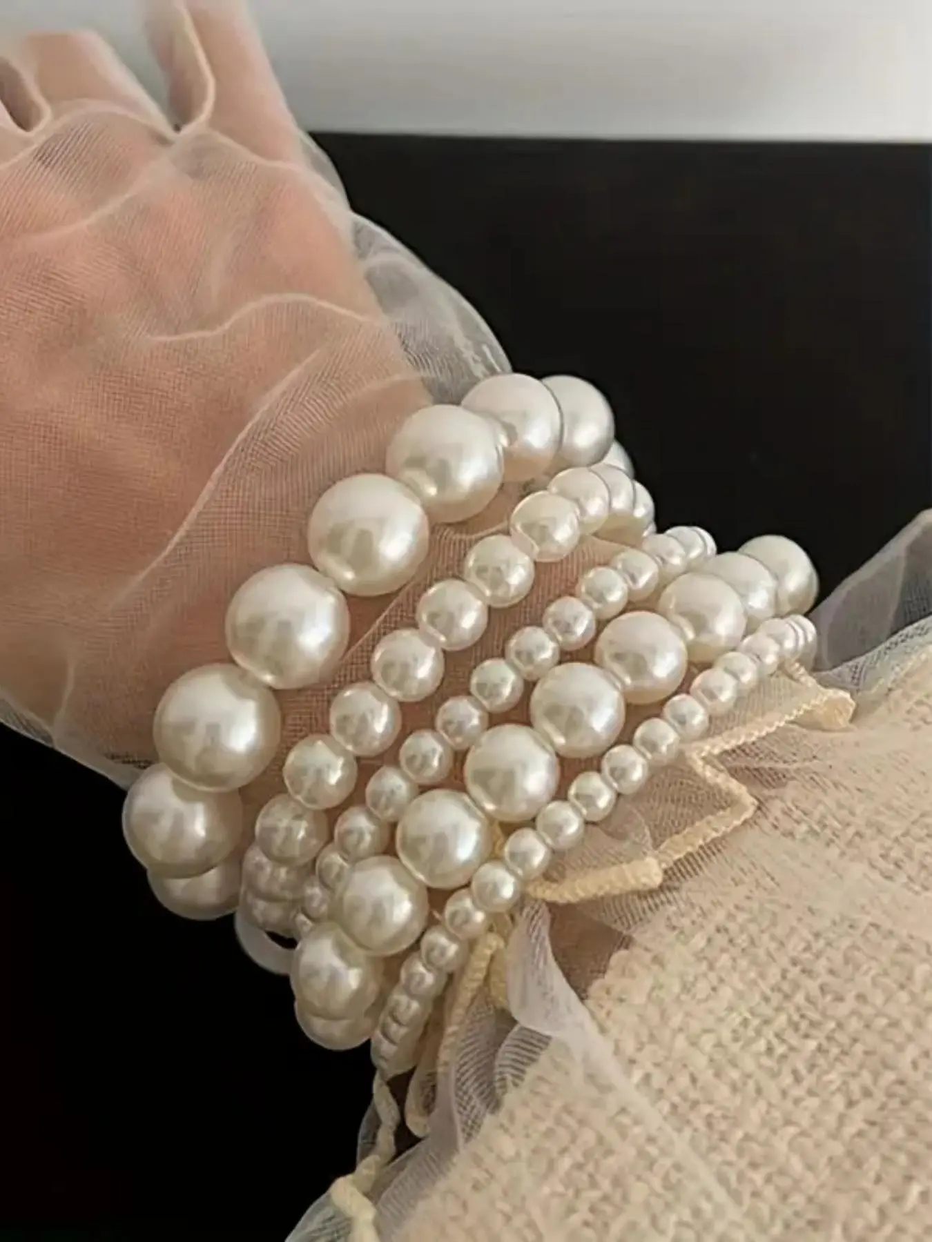 Faux Pearl Decorated Bracelet Set, Fashionable Jewelry for Women & Girls, Trendy All-match & Exquisite Jewelry for Birthday Gift, Pearl Embellished, Pearl Beaded Bracelet, Fashion Matching Bracelet, Beautiful Bracelets