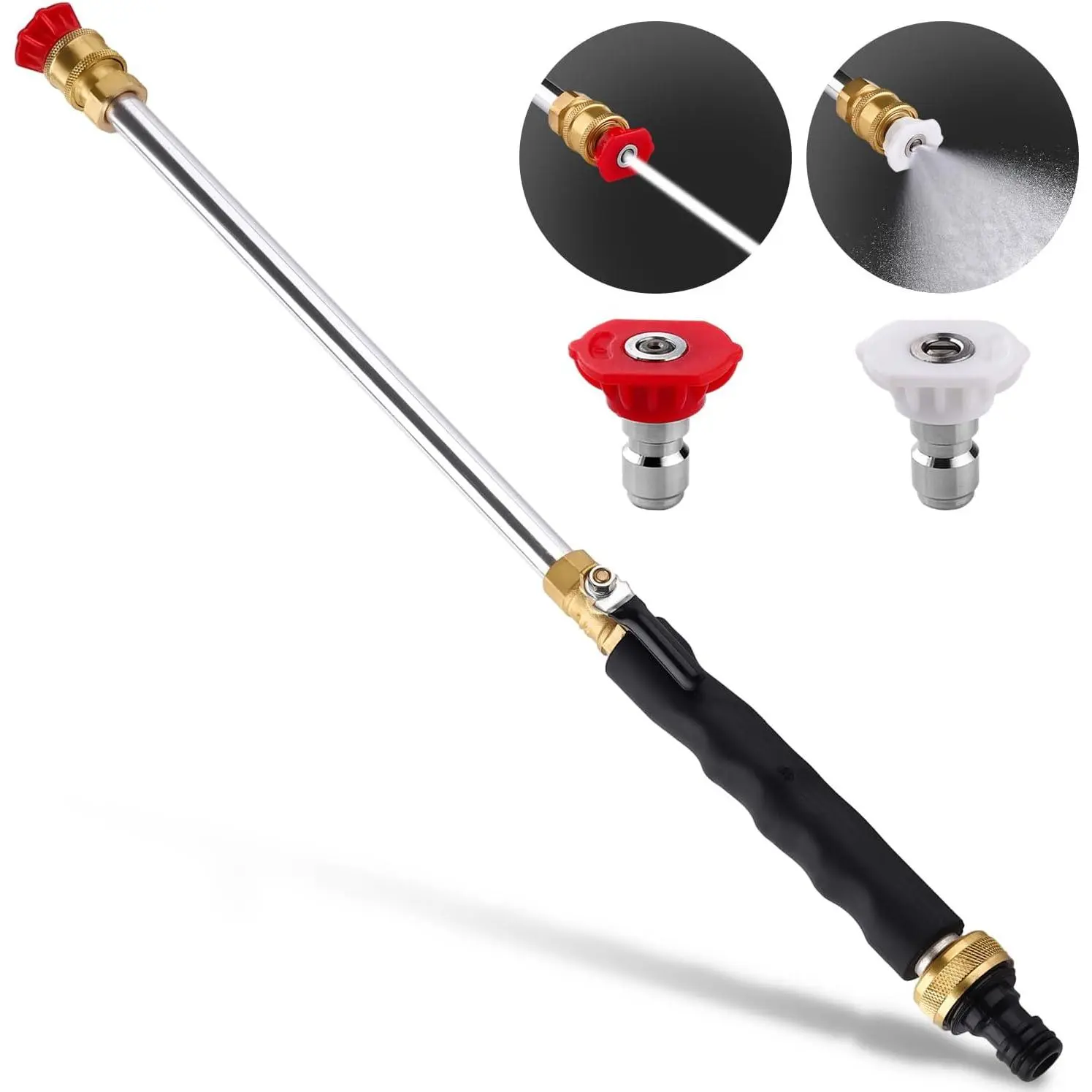 GJANSH 2026 Upgraded Jet Nozzle Power Washer for Garden Hose, Includes 2 High-Pressure Nozzles and Quick Connectors | Hydro Jet High Pressure Washer Tools,summervibes