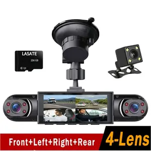 4-Channel  Dash Cam,(Not wireless) 1080P Full HD Front+720P Rear Left Right Coverage, Requires charging to use,Super Night Vision, G-Sensor, With Free 256GB Memory Card, #Summervibes