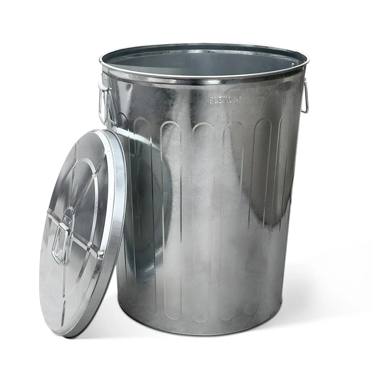20 Gallon Metal Trash Can with Lid Outdoor Large Garbage Can Decorative Trash Can Heavy Duty Powder Coated Metal Bucket with Lid for Garage Workshop Ash Storage Farmhouse, Silver, Green, Beige, Gray, Copper