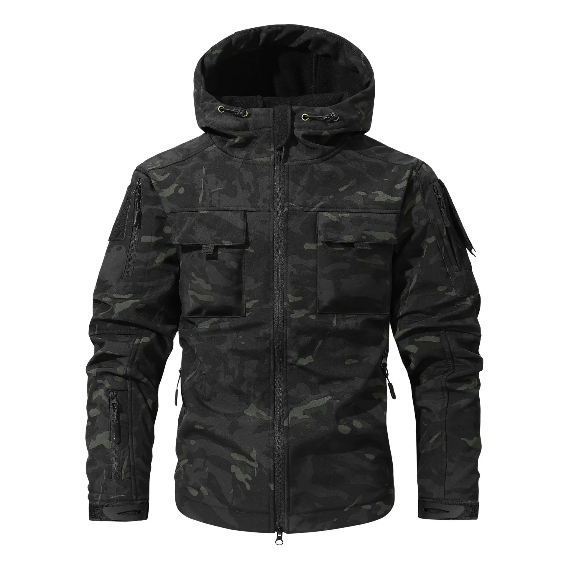 Men's Multi-Pocket Workwear Hooded Jacket, Fleece Waterproof Jacket, 9 Close-Fitting Pockets Fleece Design. Casual Coats jacket men Menswear Tops western wear men perfect hoodie Men's Multi-Pocket Workwear Hooded Jacket, Fleece Waterproof Jacket, 9 Close-Fitting Pockets Fleece Design. Casual Coats jacket men Menswear Tops western wear men perfect hoodie
