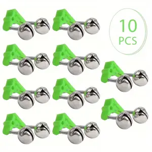 10-Pack Plastic Clip-On Bite Alarm Fish Finder, Fishing Rod Clamp & Bell Alert System, Essential Angling Gear Accessories, Outdoor Fishing Equipment
