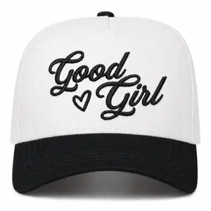 Good Girl Embroidered Baseball Cap, Trendy Feminine Outfit, Cute Girly Casual Style