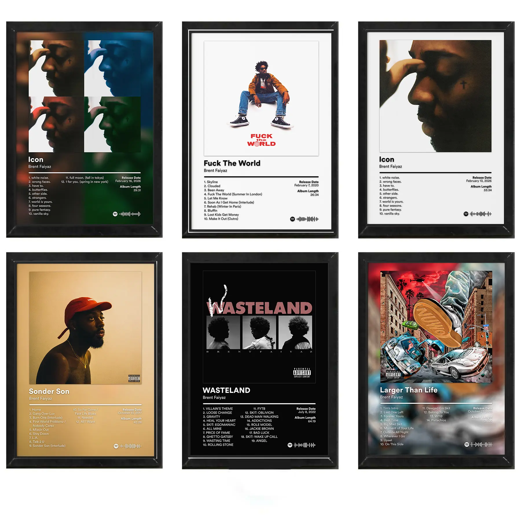 Brent Faiyaz Album Cover Wall Art Poster HD Print Unframed Aesthetic Room Home House Modern Wall Decor Trendy Gift.