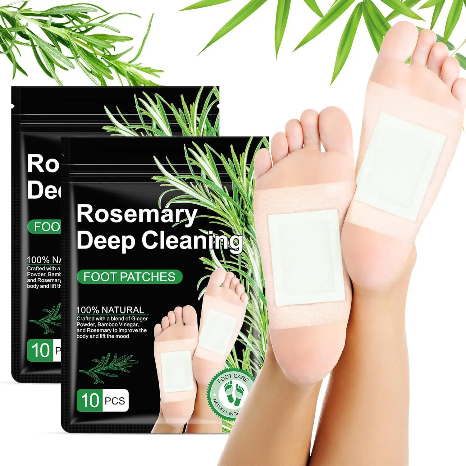 40PCS Herbal Foot Care Pads - Ginger & Rosemary Scented Nighttime Relaxation Patches