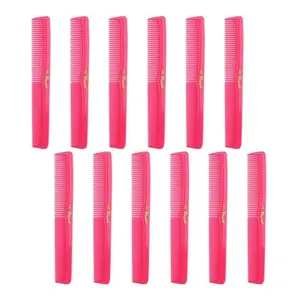 Krest Cleopatra Neon Pink Flat Styling Comb #400 - 1 Dozen, Haircare Tool for Hair Styling
