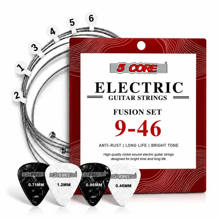 5 Core Guitar Strings Nickel Plated Acoustic Electric Guitar String Set w Picks