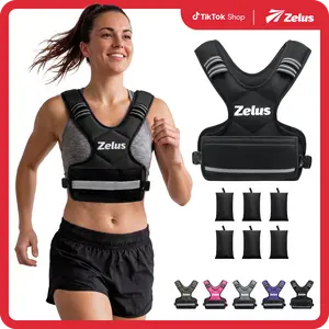 【SummerVibes】ZELUS Adjustable Weighted Vests,4-10lbs/11-20lbs/20-32lbs Adjustable Workout Weighted Vest with 6 Ironsand Weights for Men&Women:Motivational Walking, Running, Rucking, Strength Training,#Summervibes