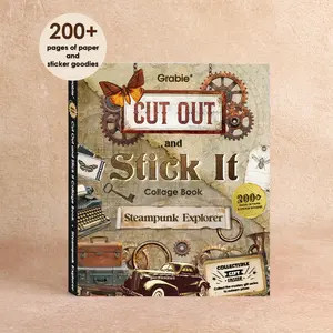 Grabie 200+ Pages Steampunk Explorer Collage Activity Book
