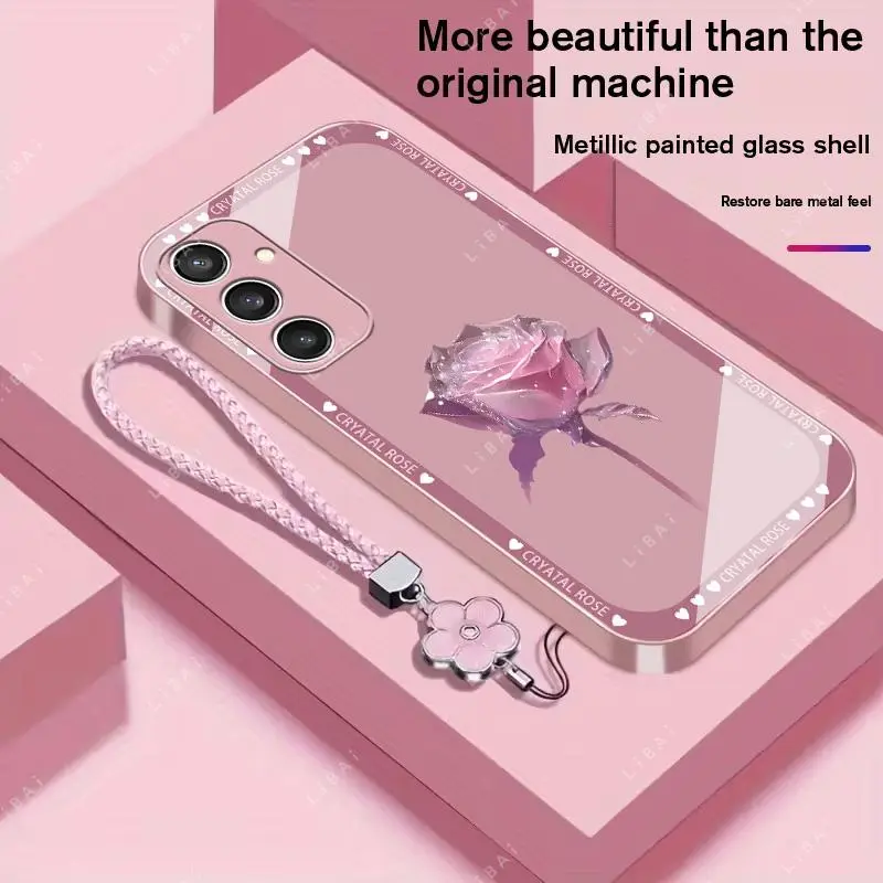 Suitable for [Galaxy S23 Fe] Brand new premium phone case,  Free four-leaf clover lanyard，drop-proof and fingerprint-resistant，simple and elegant design，multiple colors available YM99