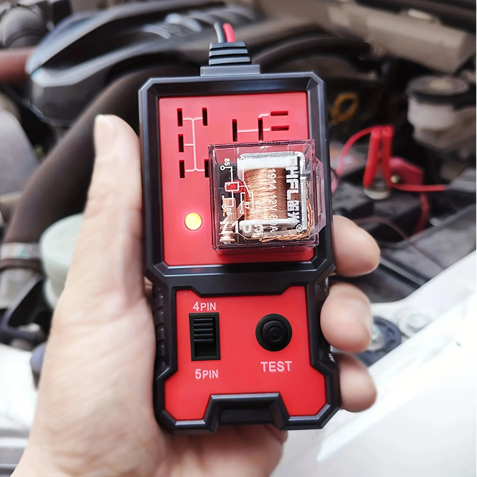 12V Automotive Electronic Relay Tester - A versatile and powerful tool for accurately testing automotive relays and batteries, featuring an indicator for clear fault display, no battery required