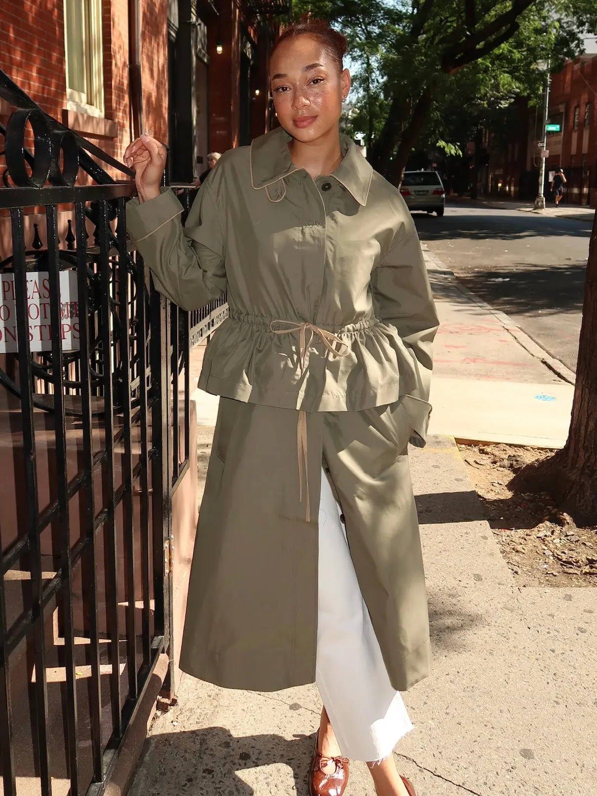 Myrtle Trench Coat in Sage