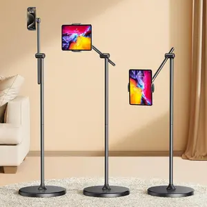 [Height-Adjustable & 360? Rotation Tablet Floor Stand  Base,  Alloy iPad Stand Floor Holder for iPad Mini Air Pro 12.9/9.7, , Kindle,  16, Cell Phones (4.7"-15.6")