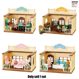 1/12 Scale Dollhouse Furniture Set, Miniature Forest Animal Scene Toy House Playhouse, Family Villa Simulation Playset, Kitchen Pretend Play Set, Realistic Dollhouse Accessories