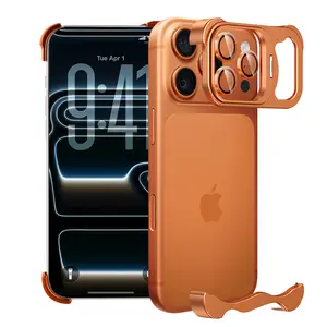 ISEMENA MagSafe Frameless Phone Case with Camera Lens Protector for iPhone 17 Pro Max/16 Pro/17 Air/15 14 13,Aluminum Metal Frameless Design Ultra Thin-Slim Lightweight Shockproof Bumper Case for Women Men