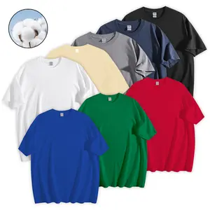 4 Pack Heavyweight Men Cotton T-shirt Relaxed Fit Premium Basic Solid Color Tee Durable Everyday Essential
