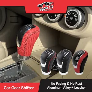 Real Leather Car Manual Gear Shift Knob 5/6 Speeds Universal Gear Knob Shifter Car Shift Head