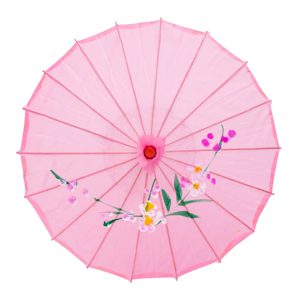 Thy Home 33" Diameter Handmade Bamboo Japanese-Chinese Short Handle Umbrella Garden Parasol - Fabric Canopy, Natural Wooden Handle, Indoor/Outdoor Use for Weddings, Parties, Home Decoration, Wedding, Party