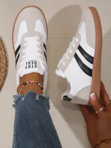 Spring New Classic Patchwork Trainer Shoes for Women, Retro Rubber Sole Casual Board Shoes, Student Versatile Breathable Sports Shoes Sneaker, Training, Casual Trainers