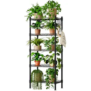 Plant Stand Indoor Outdoor 5 Tier Adjustable Corner Tiered Plant Shelf Organizer Metal Flower Pot for Display Multiple Plants Storage Garden Balcony Living Room Deals For You Days