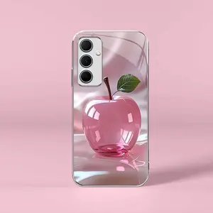 Pink crystal fruit for【Galaxy A35】light luxury electroplated glass case, making you different---975