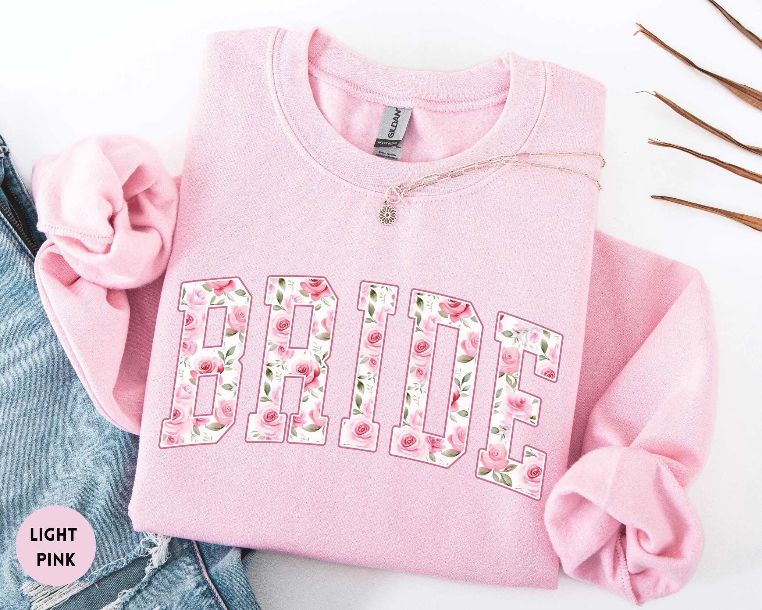 Bride Sweatshirt, Floral Pink Bride, Bridal Shower Gift, Future Mrs Sweatshirt, Wedding Gift for Bride
