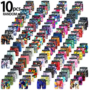 KJFISTMU 10-Piece Men's Boxer Briefs Swim Trunks - Invisible Low-Waist Soft Boxer Briefs, Suitable for Gym, Cycling, and Beach Wear - Comfortable and Breathable