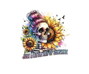 Just A Little Ray Of Sunshine • T-shirt Tee Shirt Comfortable Unisex Top Skull Funny Sarcastic Sunflower Sunflowers Cute