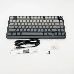 AULA F75 Wireless Gaming Mechanical Keyboard Tri-Mode RGB Backlight 75% Washer Hot Swappable Pre-Lubricated Linear Switches Side Printed PBT Keycaps Gradient Blue