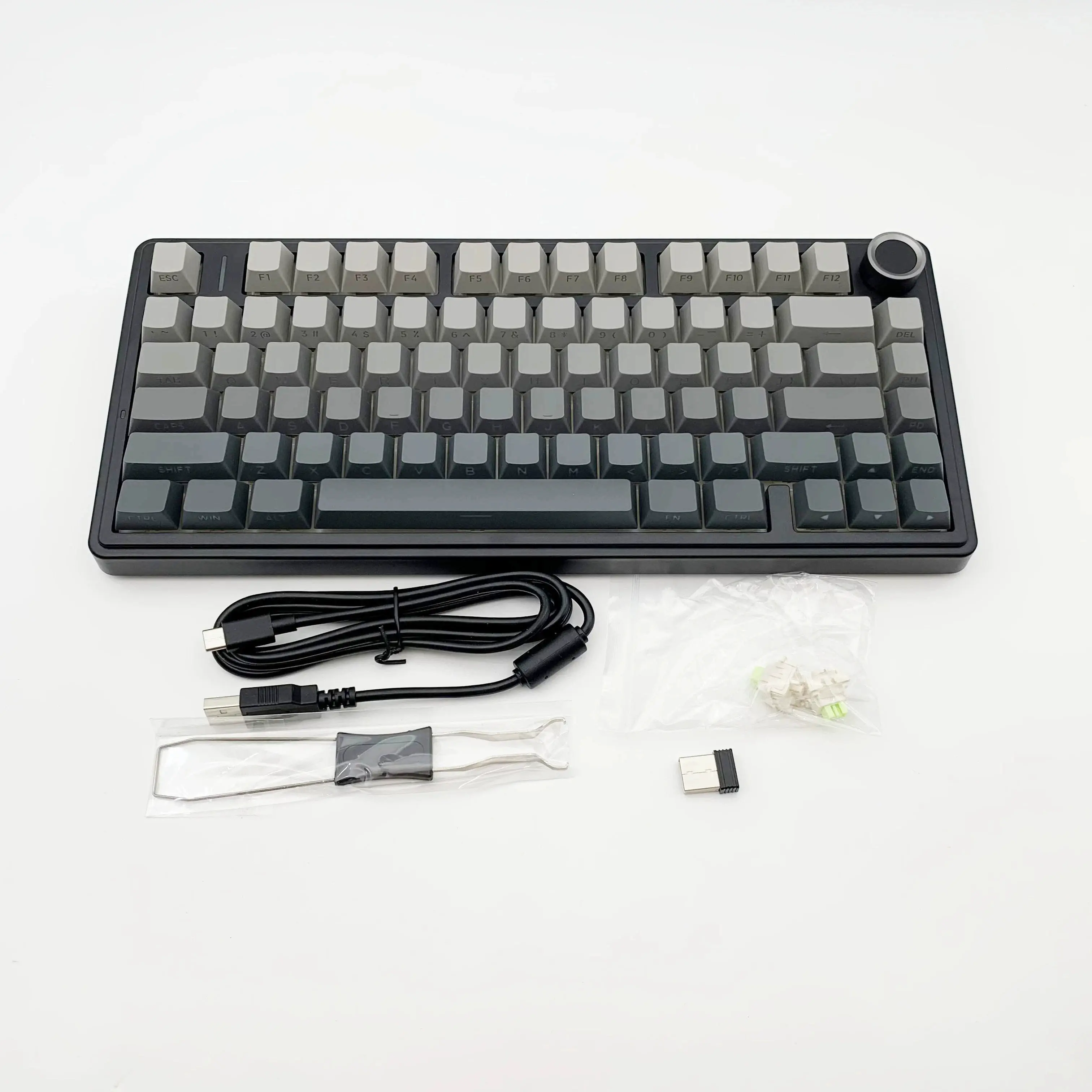 AULA F75 Wireless Gaming Mechanical Keyboard Tri-Mode RGB Backlight 75% Washer Hot Swappable Pre-Lubricated Linear Switches Side Printed PBT Keycaps Gradient Blue