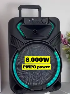8000W PMPO Bluetooth speaker portable FM Radio USB Player color changing quality speaker 15" internal speaker tailgate stage presence