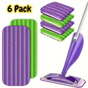[Hand Tools Kits] 6 Pack Reusable Mop Pads Compatible with Swiffer Wet Jet Mop,Washable Microfiber Mop Pads,Wet Dry Mopping Cloths Replacements for Swiffer Wetjet 12" Mop All Purpose Floor Cleaning,Halloween Party Gifts